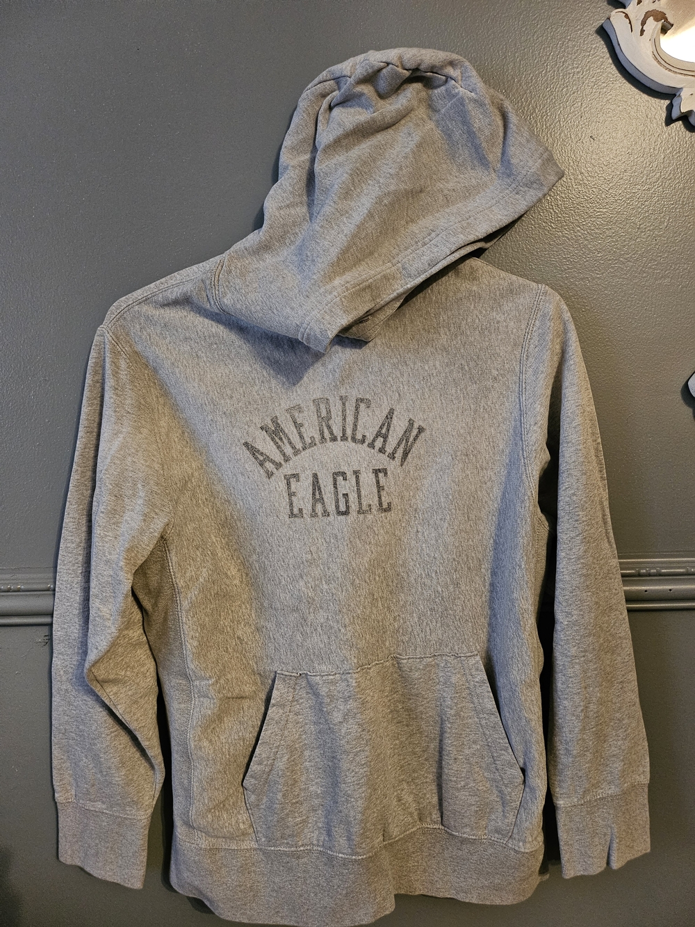 American Eagle Outfitters Men's Gray Hooded Sweatshirt